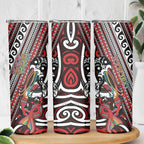 Personalised Maori Language Week Skinny Tumbler Ake Ake Ake Tribal Patterns