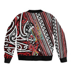 Personalised Maori Language Week Sleeve Zip Bomber Jacket Ake Ake Ake Tribal Patterns