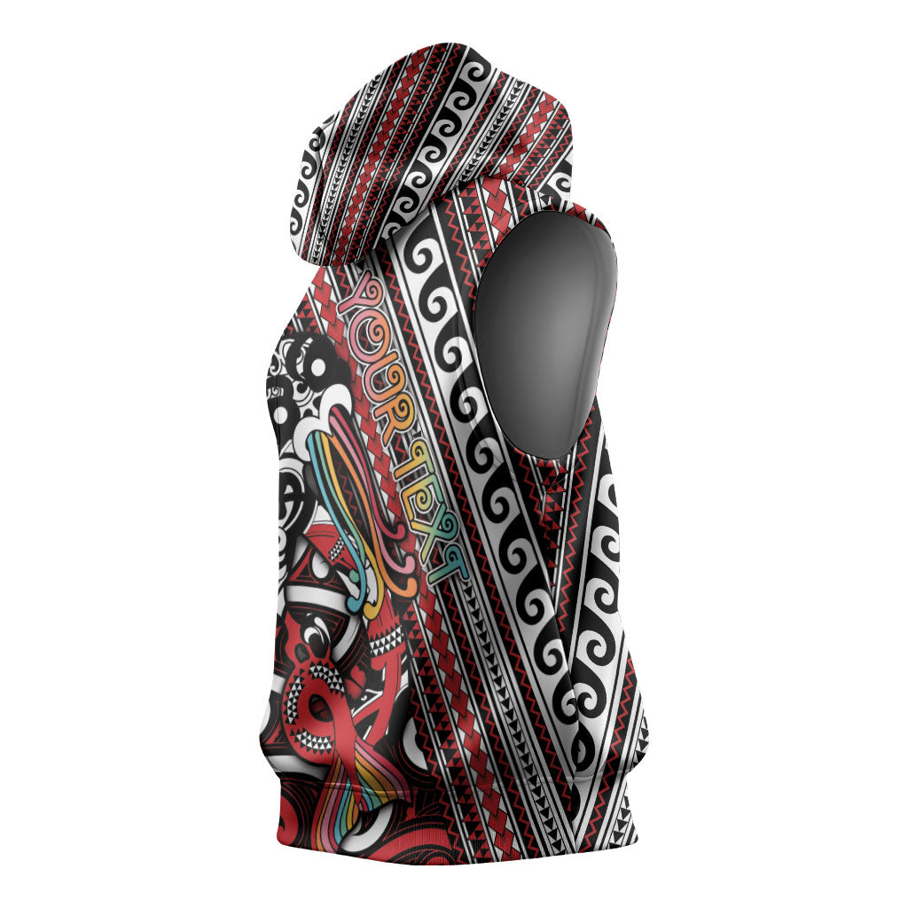 Personalised Maori Language Week Sleeveless Hoodie Ake Ake Ake Tribal Patterns