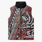 Personalised Maori Language Week Sleeveless Puffer Jacket Ake Ake Ake Tribal Patterns