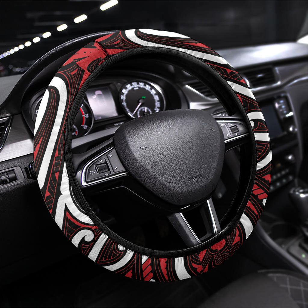 Maori Language Week Steering Wheel Cover Ake Ake Ake Tribal Patterns
