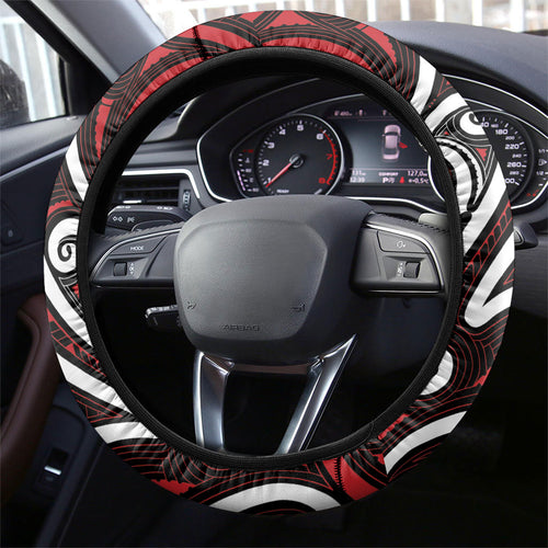 Maori Language Week Steering Wheel Cover Ake Ake Ake Tribal Patterns