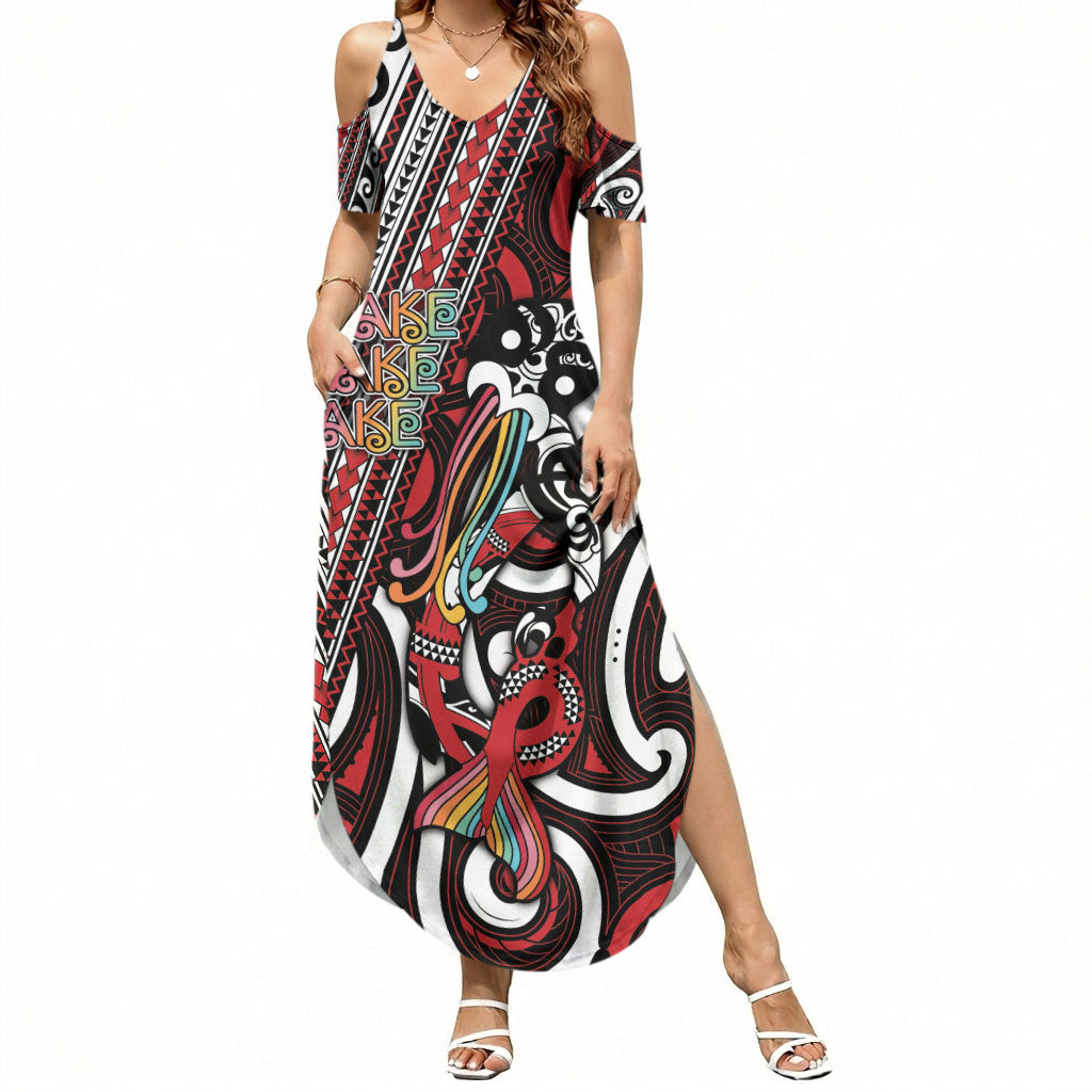 Personalised Maori Language Week Summer Maxi Dress Ake Ake Ake Tribal Patterns
