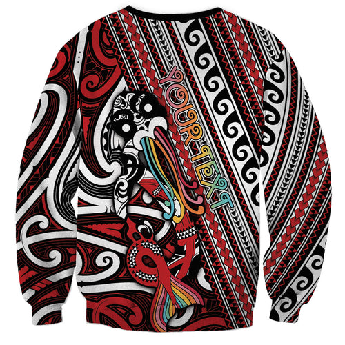 Personalised Maori Language Week Sweatshirt Ake Ake Ake Tribal Patterns