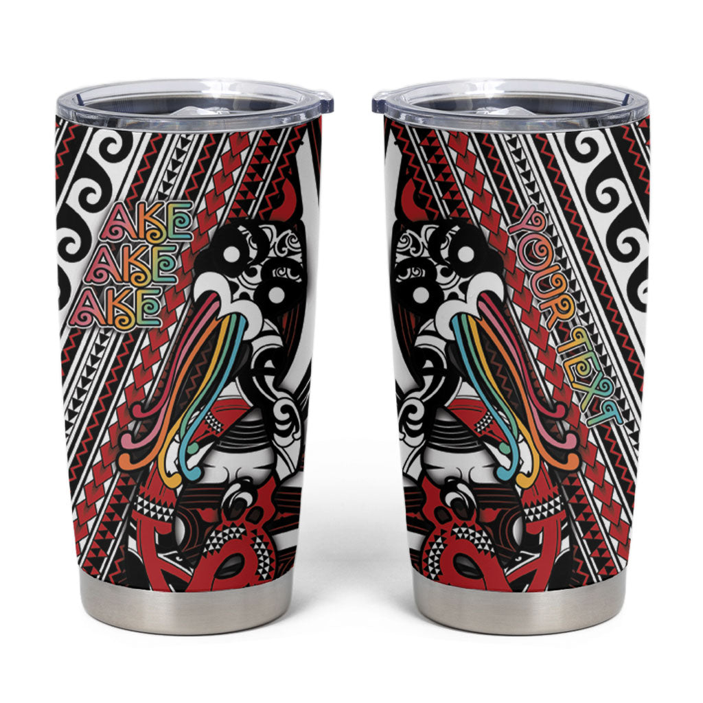 Personalised Maori Language Week Tumbler Cup Ake Ake Ake Tribal Patterns