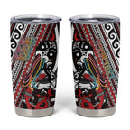 Personalised Maori Language Week Tumbler Cup Ake Ake Ake Tribal Patterns