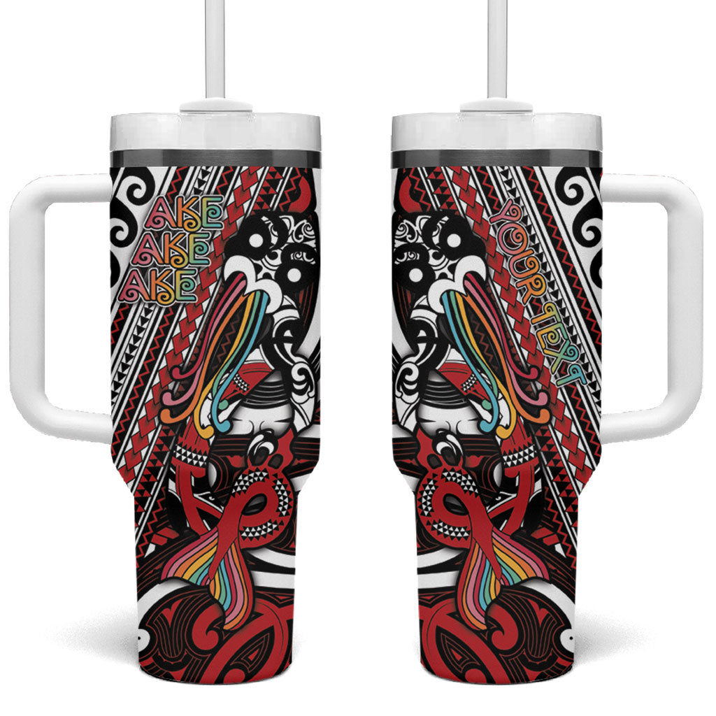 Personalised Maori Language Week Tumbler With Handle Ake Ake Ake Tribal Patterns