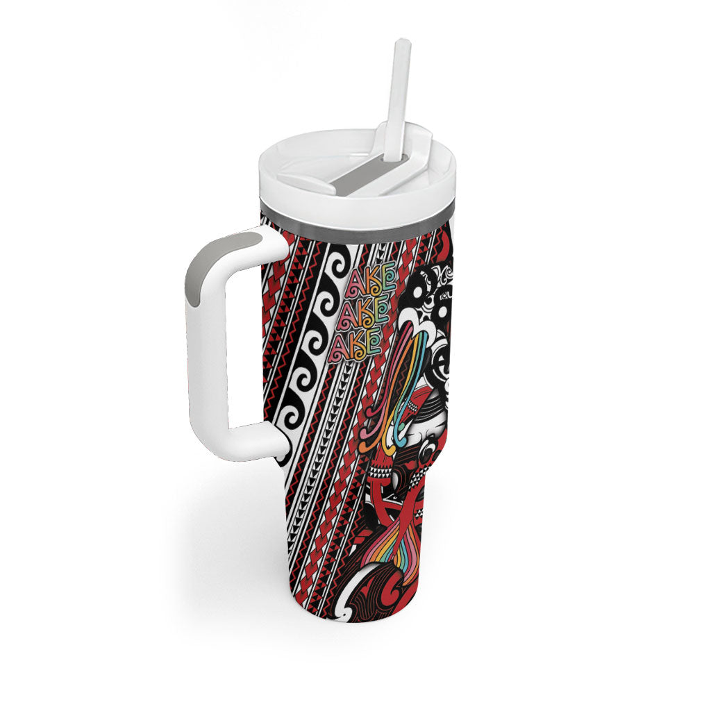 Personalised Maori Language Week Tumbler With Handle Ake Ake Ake Tribal Patterns