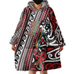 Personalised Maori Language Week Wearable Blanket Hoodie Ake Ake Ake Tribal Patterns