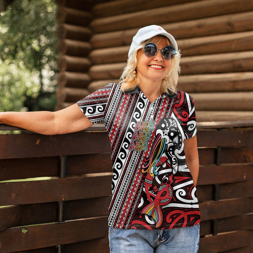 Personalised Maori Language Week Women Polo Shirt Ake Ake Ake Tribal Patterns