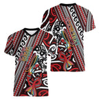 Personalised Maori Language Week Women V-Neck T-Shirt Ake Ake Ake Tribal Patterns