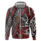 Personalised Maori Language Week Zip Hoodie Ake Ake Ake Tribal Patterns