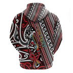 Personalised Maori Language Week Zip Hoodie Ake Ake Ake Tribal Patterns