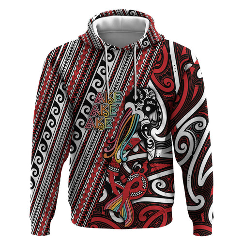 Personalised Maori Language Week Zip Hoodie Ake Ake Ake Tribal Patterns