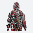 Personalised Maori Language Week Zip Hoodie Ake Ake Ake Tribal Patterns