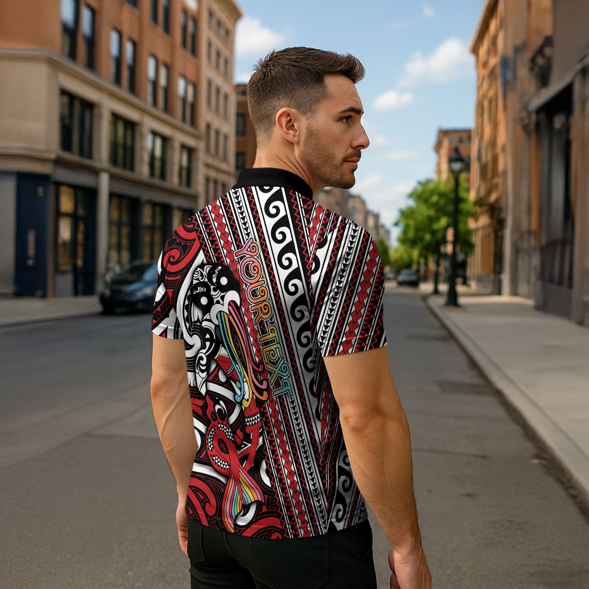 Personalised Maori Language Week Zipper Polo Shirt Ake Ake Ake Tribal Patterns