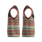 Western Yoke Christmas Knitted V-Neck Vest Six Seven Christmas - Aussie Hoodie