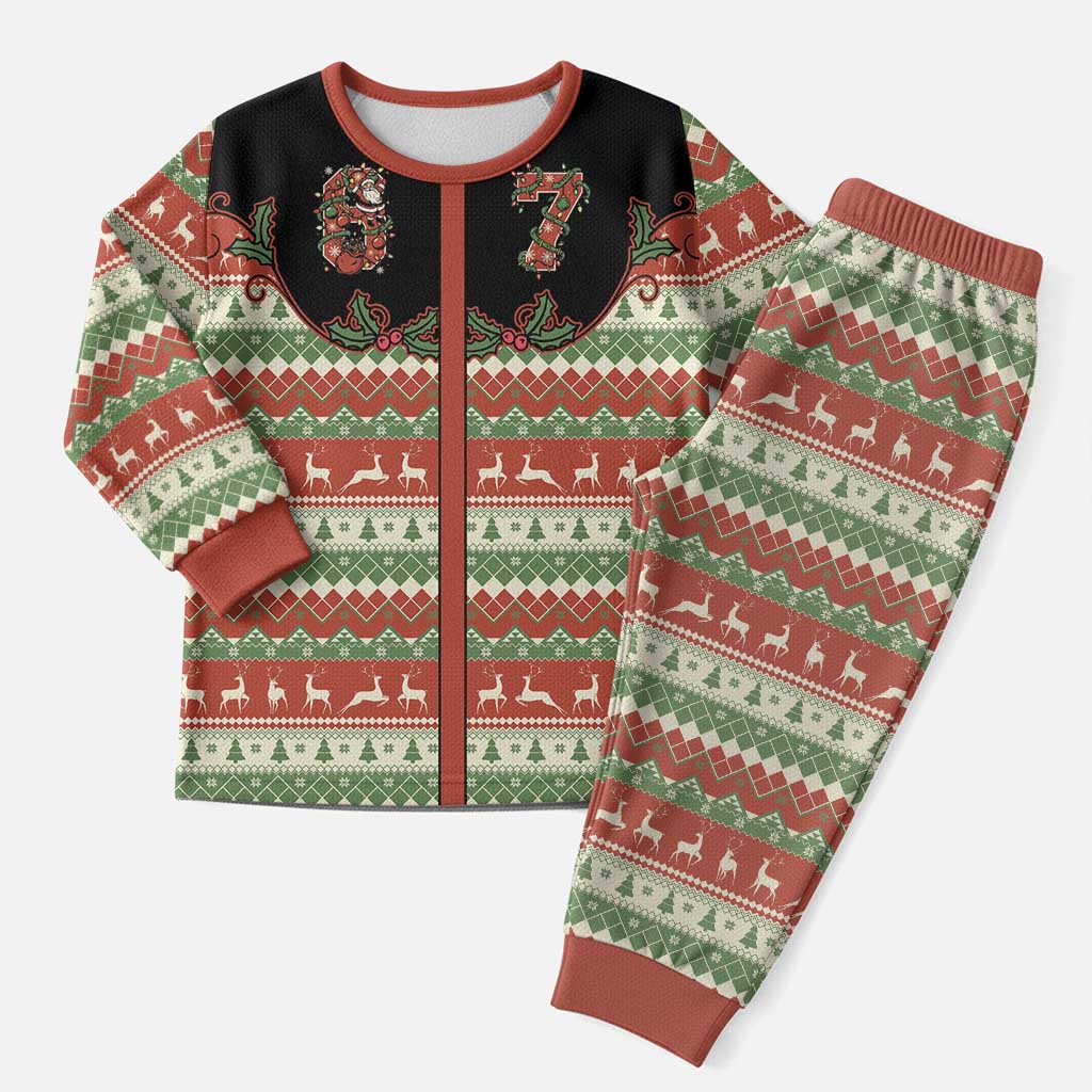 Western Yoke Christmas Pajama Set Six Seven Christmas - Aussie Hoodie