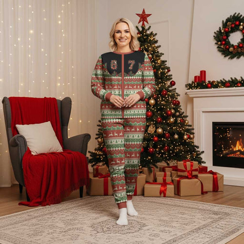 Western Yoke Christmas Pajama Set Six Seven Christmas - Aussie Hoodie