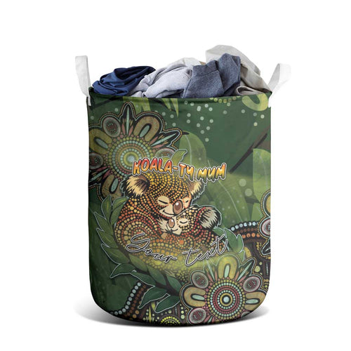 Personalised Koala Mum Australia Mother's Day Laundry Basket Aboriginal Dot Art Floral Joey Hug