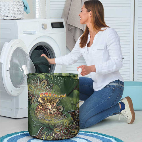 Personalised Koala Mum Australia Mother's Day Laundry Basket Aboriginal Dot Art Floral Joey Hug