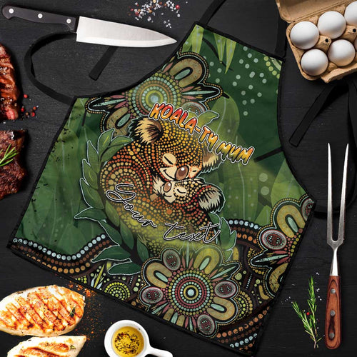Personalised Koala Mum Australia Mother's Day Apron Aboriginal Dot Art Floral Joey Hug