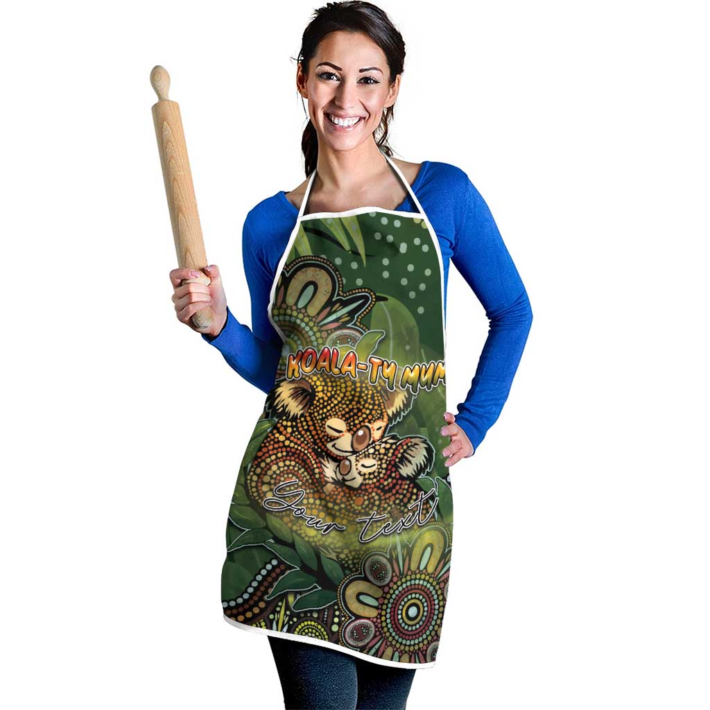 Personalised Koala Mum Australia Mother's Day Apron Aboriginal Dot Art Floral Joey Hug