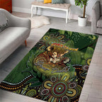 Personalised Koala Mum Australia Mother's Day Area Rug Aboriginal Dot Art Floral Joey Hug