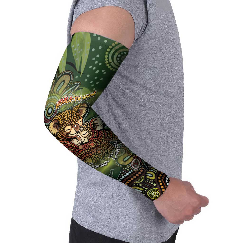 Personalised Koala Mum Australia Mother's Day Arm Sleeves Aboriginal Dot Art Floral Joey Hug