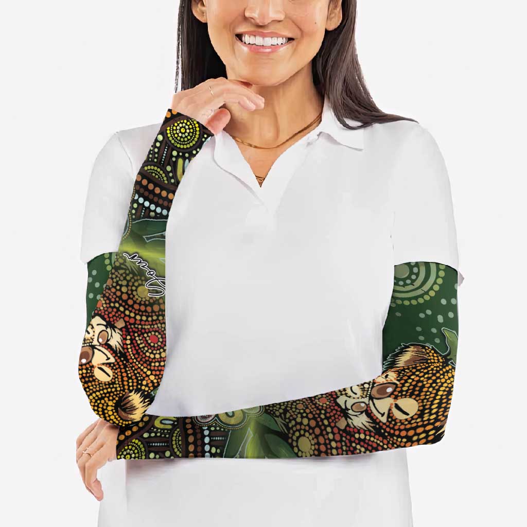 Personalised Koala Mum Australia Mother's Day Arm Sleeves Aboriginal Dot Art Floral Joey Hug
