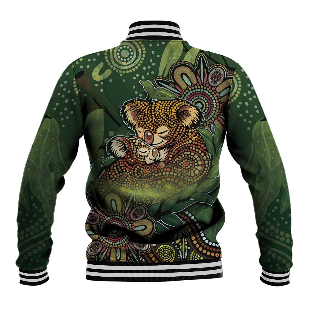Personalised Koala Mum Australia Mother's Day Baseball Jacket Aboriginal Dot Art Floral Joey Hug