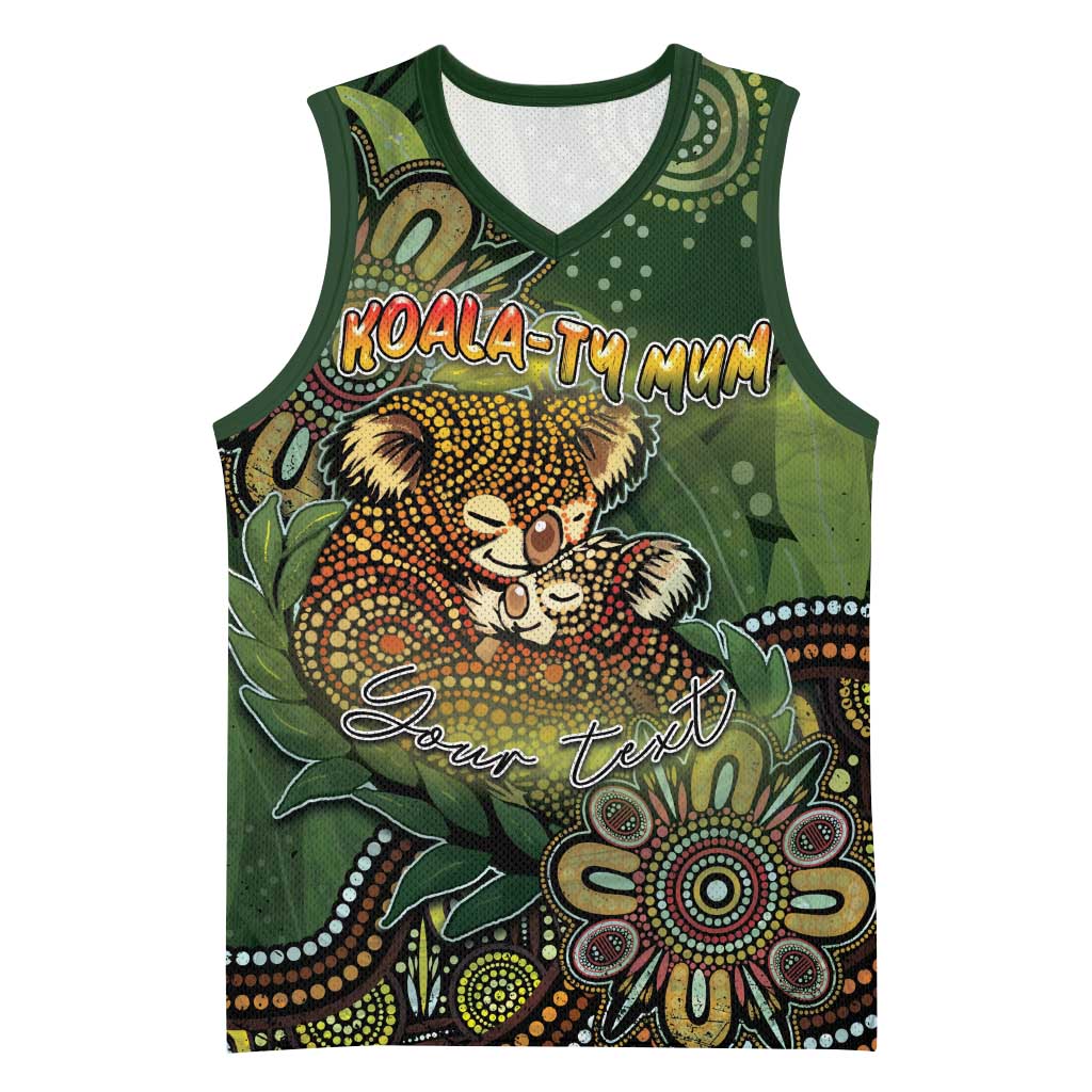 Personalised Koala Mum Australia Mother's Day Basketball Jersey Aboriginal Dot Art Floral Joey Hug