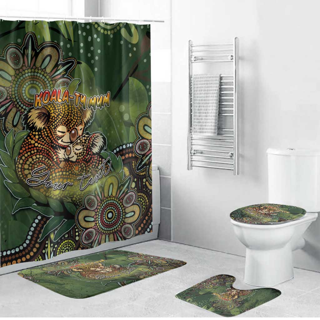 Personalised Koala Mum Australia Mother's Day Bathroom Set Aboriginal Dot Art Floral Joey Hug