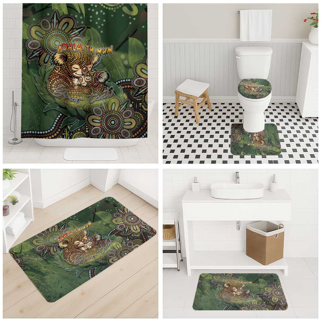 Personalised Koala Mum Australia Mother's Day Bathroom Set Aboriginal Dot Art Floral Joey Hug