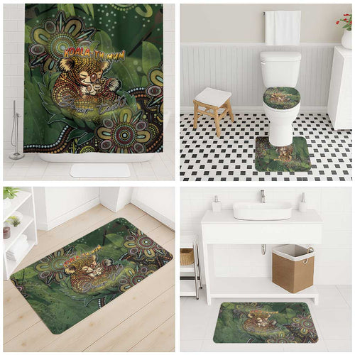 Personalised Koala Mum Australia Mother's Day Bathroom Set Aboriginal Dot Art Floral Joey Hug