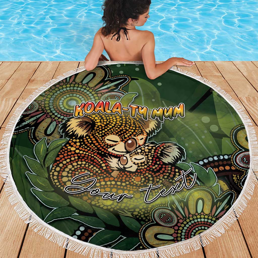 Personalised Koala Mum Australia Mother's Day Beach Blanket Aboriginal Dot Art Floral Joey Hug