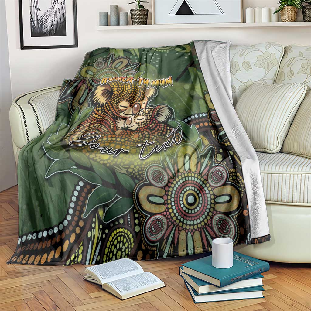 Personalised Koala Mum Australia Mother's Day Blanket Aboriginal Dot Art Floral Joey Hug