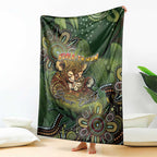Personalised Koala Mum Australia Mother's Day Blanket Aboriginal Dot Art Floral Joey Hug