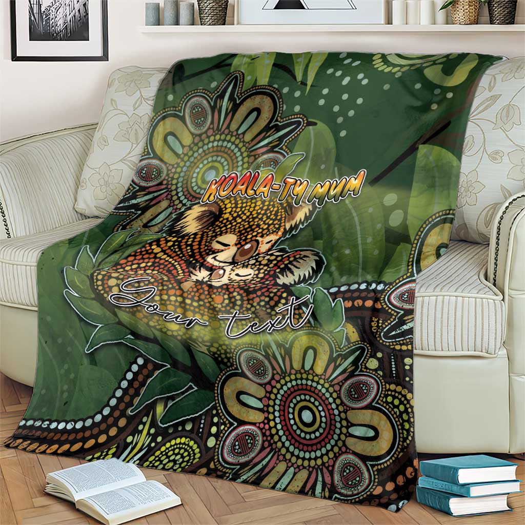 Personalised Koala Mum Australia Mother's Day Blanket Aboriginal Dot Art Floral Joey Hug
