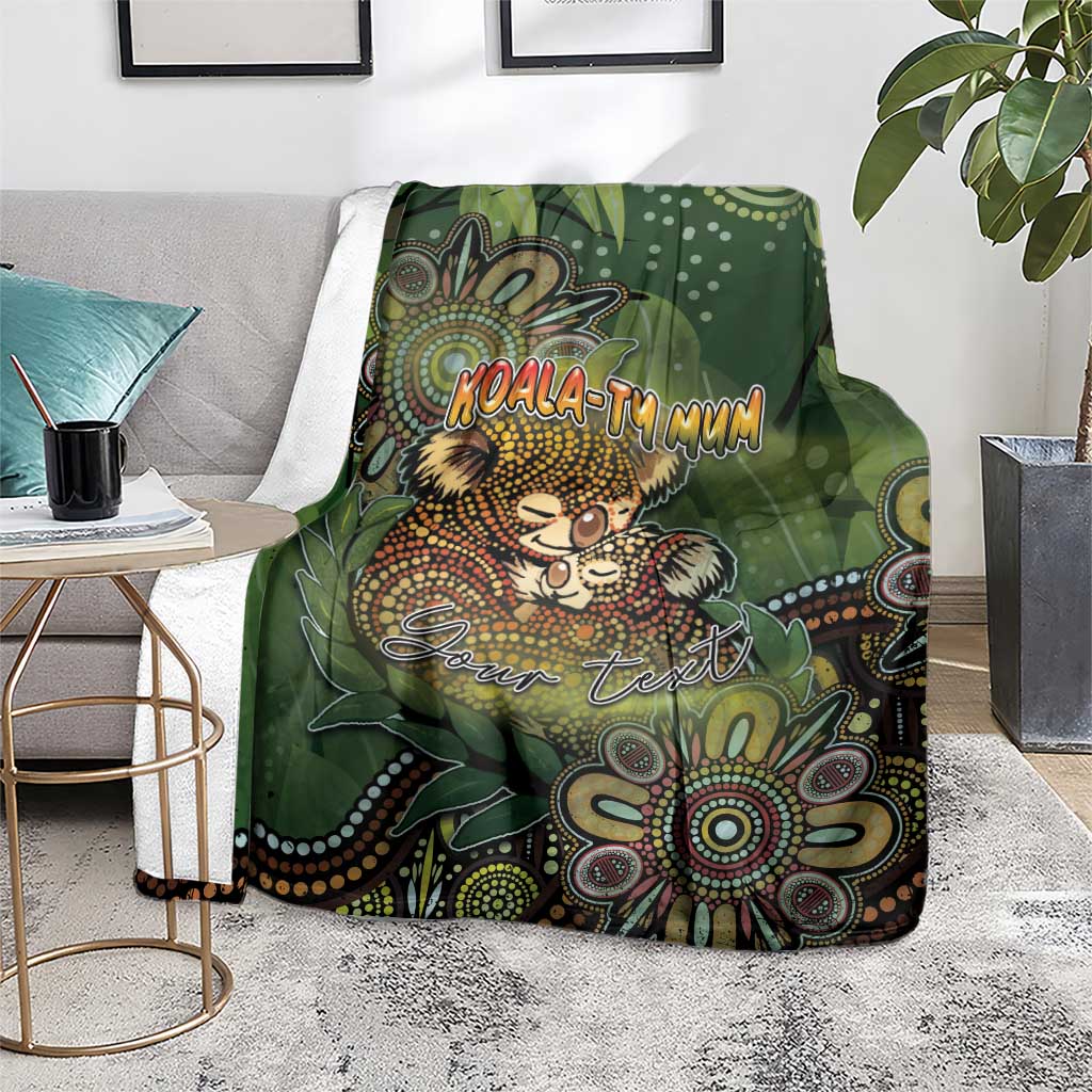 Personalised Koala Mum Australia Mother's Day Blanket Aboriginal Dot Art Floral Joey Hug