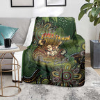 Personalised Koala Mum Australia Mother's Day Blanket Aboriginal Dot Art Floral Joey Hug