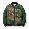 Personalised Koala Mum Australia Mother's Day Bomber Puffer Jacket Aboriginal Dot Art Floral Joey Hug