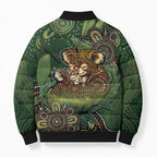 Personalised Koala Mum Australia Mother's Day Bomber Puffer Jacket Aboriginal Dot Art Floral Joey Hug