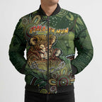 Personalised Koala Mum Australia Mother's Day Bomber Puffer Jacket Aboriginal Dot Art Floral Joey Hug