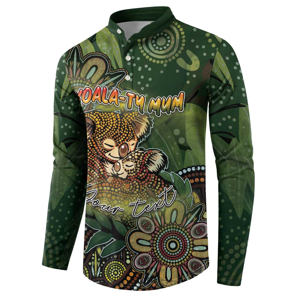 Personalised Koala Mum Australia Mother's Day Button Sweatshirt Aboriginal Dot Art Floral Joey Hug