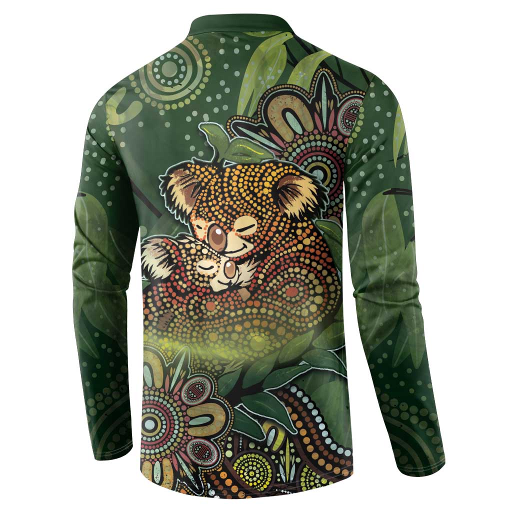 Personalised Koala Mum Australia Mother's Day Button Sweatshirt Aboriginal Dot Art Floral Joey Hug