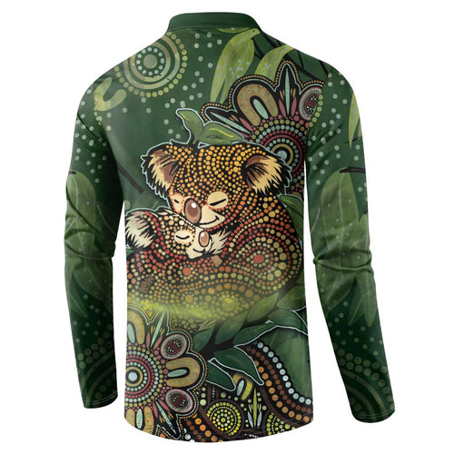 Personalised Koala Mum Australia Mother's Day Button Sweatshirt Aboriginal Dot Art Floral Joey Hug