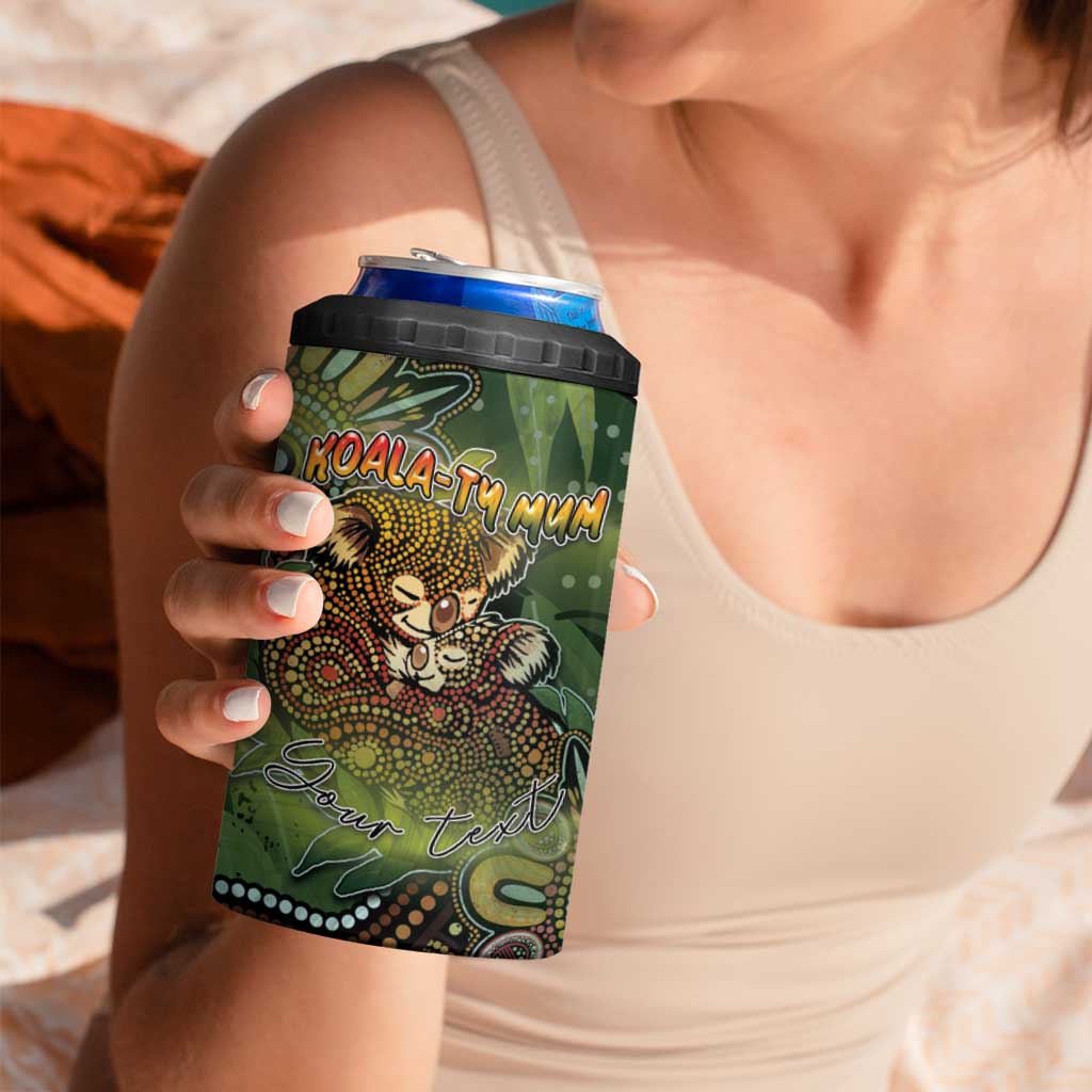 Personalised Koala Mum Australia Mother's Day 4 in 1 Can Cooler Tumbler Aboriginal Dot Art Floral Joey Hug