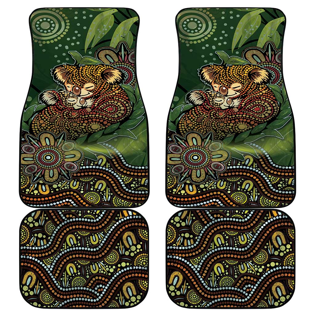 Koala Mum Australia Mother's Day Car Mats Aboriginal Dot Art Floral Joey Hug