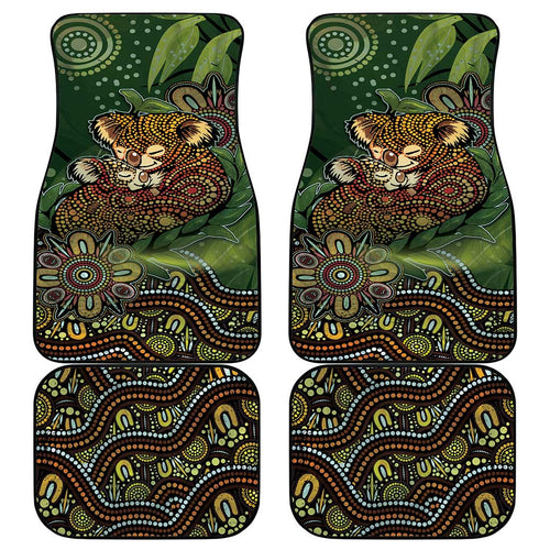Koala Mum Australia Mother's Day Car Mats Aboriginal Dot Art Floral Joey Hug